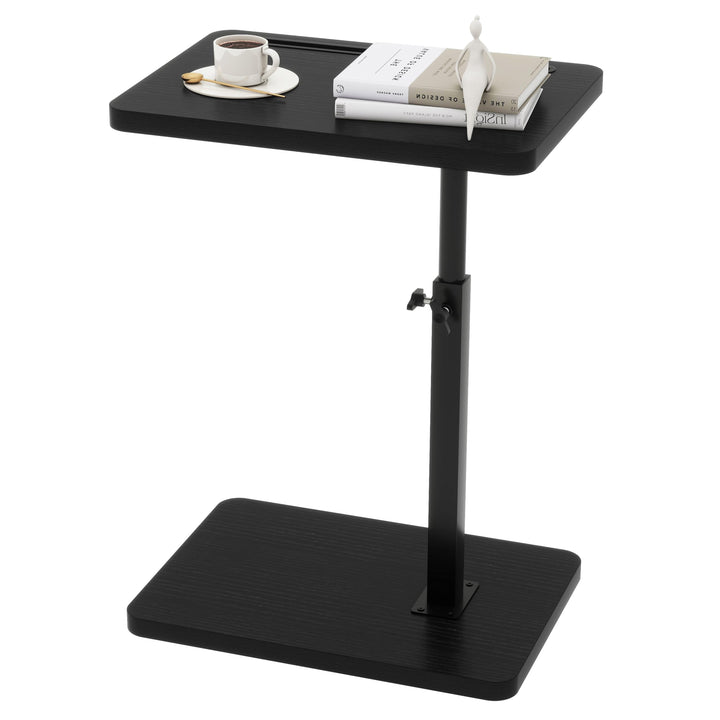 IBUYKE Beistelltisch C Form, 360° Rotierbarer und Höhenverstellbar Sofatisch, Couchtisch für schmale