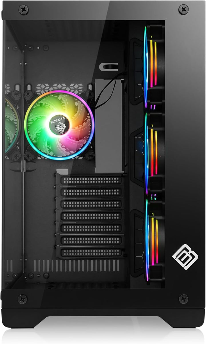 Gaming PC-Gehäuse VITRUM - Midi-Tower, aRGB Beleuchtung (inkl. Steuerung), Glas-Seitenteil, vormonti