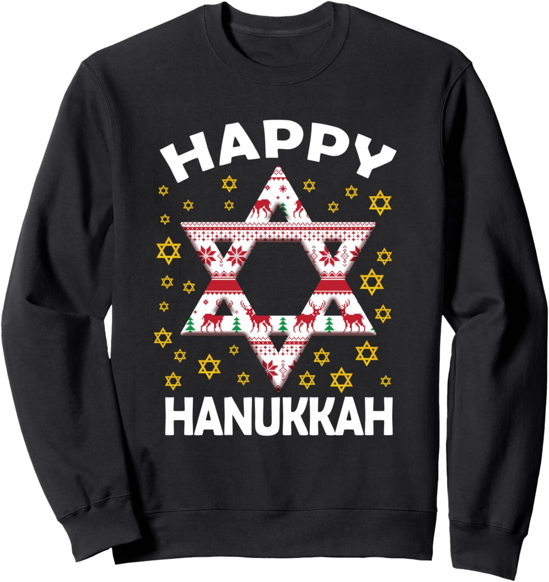 Hanukkah Jewish Star Of David Ornament Happy Hanukkah Sweatshirt