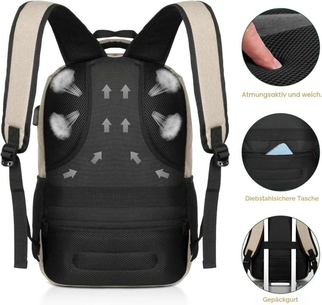 YAMTION Laptop Rucksack,Schultasche Schulrucksack Teenager mit USB-Ladeanschluss Uni Reisen Schule A