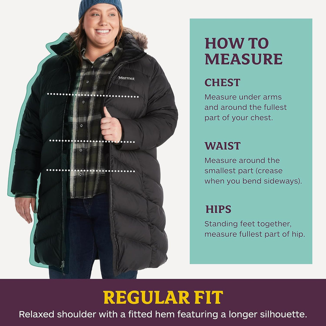 Marmot Damen Wm's Montreaux Coat, Leichte Daunenjacke, 700 Fill-Power, warmer Parka, stylisher Winte