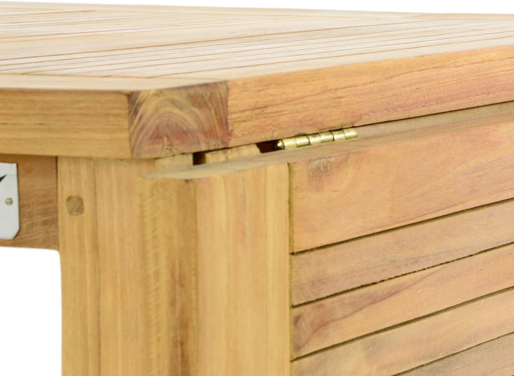 Divero Balkontisch Gartentisch Klapptisch Teak Holz Tisch für Terrasse Balkon Garten – wetterfest ma