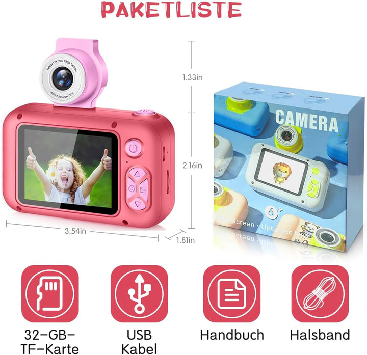 KinderKamera,ARNSSIEN Kinder Kamera,Selfie Kamera Kinder,Geschenk für3 4 5 6 7 8 9 10Jahre Mädchen u