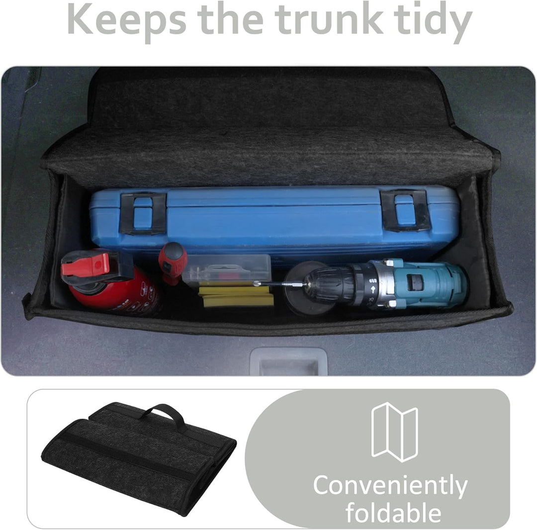 Auto Kofferraumtasche aus Filz mit Klett Fixierung Kfz Kofferraum Organizer Tasche, Filz Auto box ko
