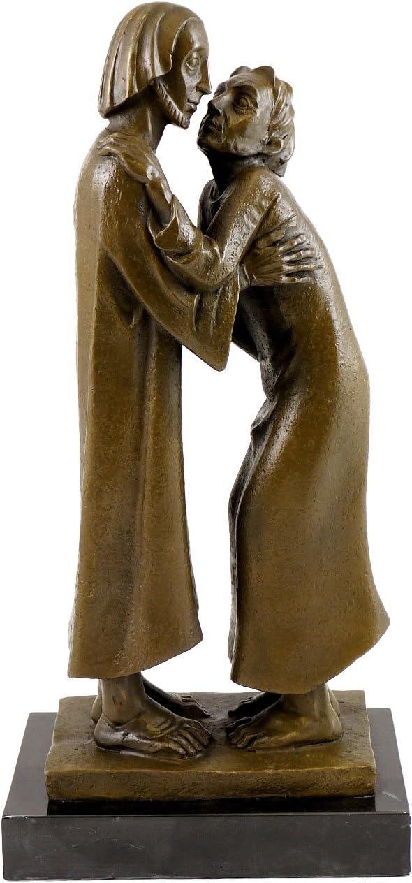 Das Wiedersehen (1930) - Ernst Barlach Skulptur - 100% Bronze - Christus und Thomas - Wohndeko Desig