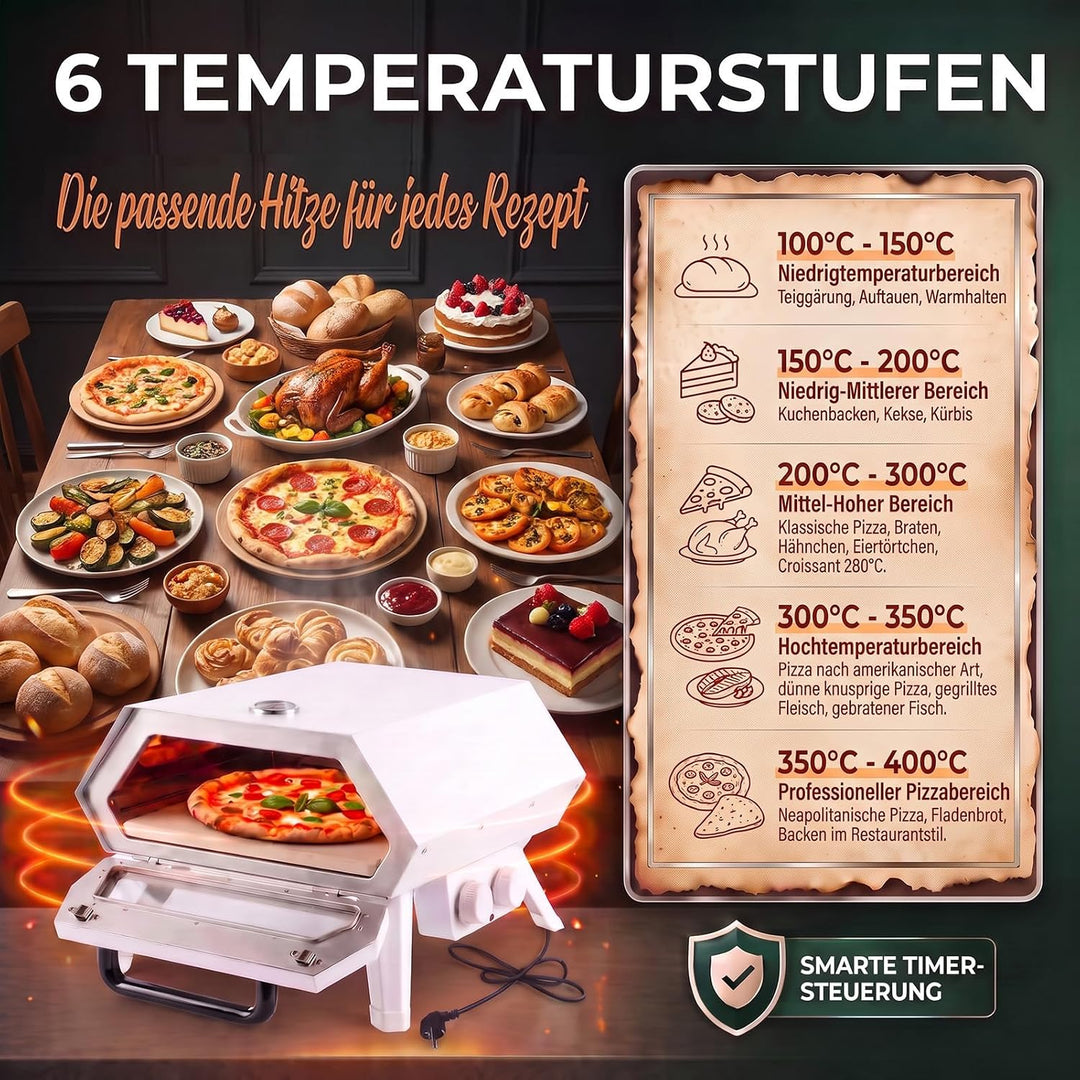 Pizzaofen Elektrisch für 12-Zoll-Pizzen