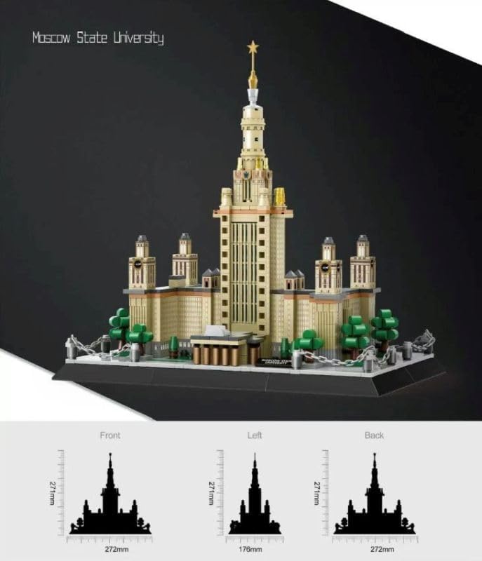 WANGE Architekturmodell zum Zusammenbauen mit Bausteinen. Staatliche Universität Moskau Lomonossow M