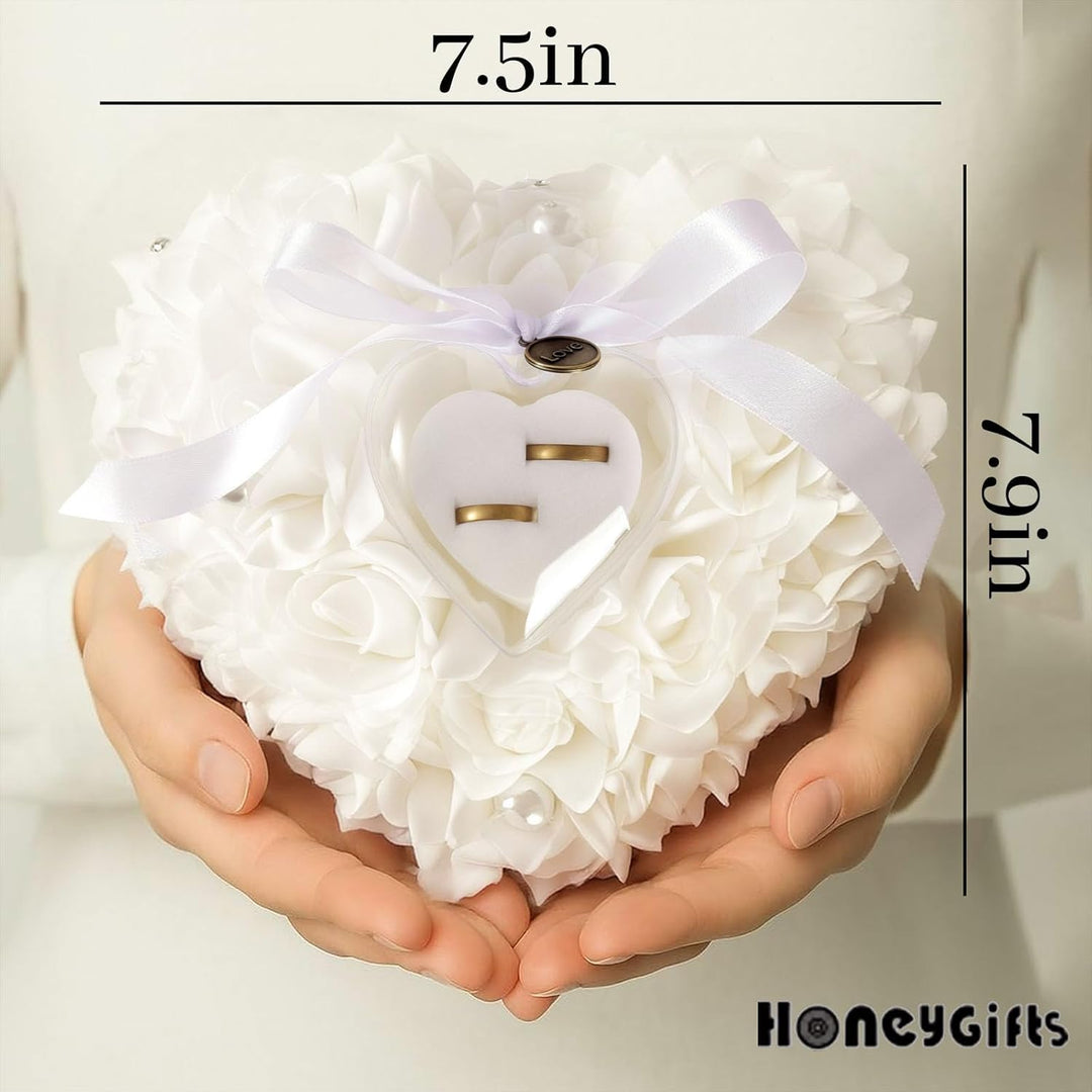 Ringkissen, weiss, Ringkissen, Spitze, Kristall, Rose, Hochzeit, Ringhalter, Ringhalter, Weiss