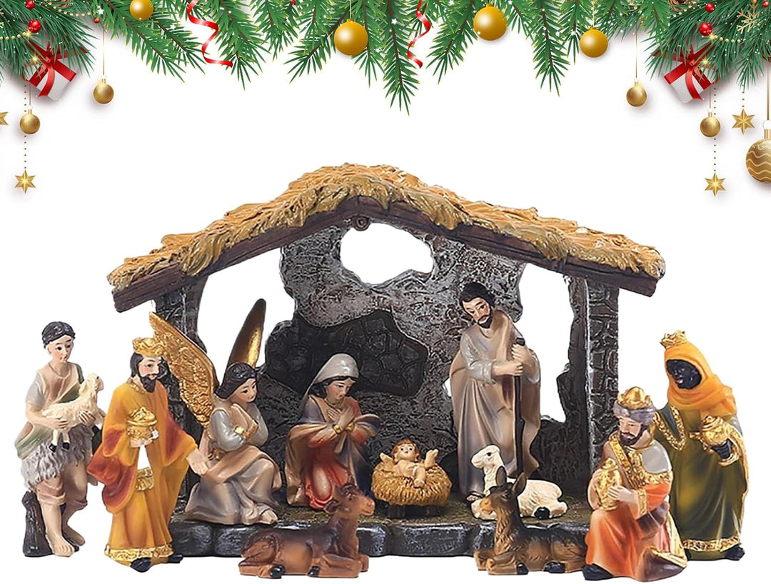 Generisch Krippenfiguren Set | Weihnachtskrippe Komplettset, Krippe Weihnachten, Kinderkrippe Weihna