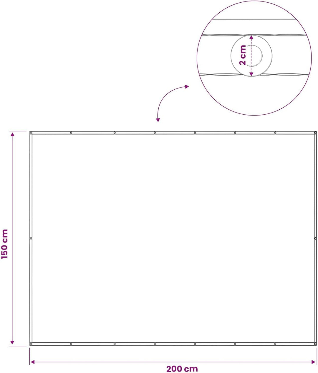 vidaXL Balkon Sichtschutz 150 x 200 cm Stoff mit PU-Beschichtung, Balkon Sichtschutz, Outdoor Privat