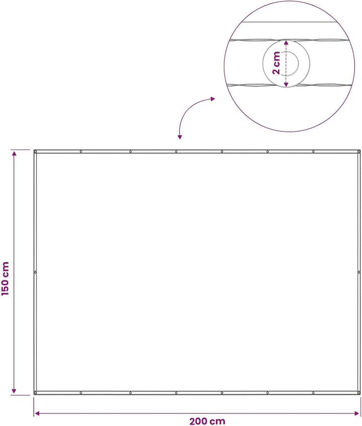 vidaXL Balkon Sichtschutz 150 x 200 cm Stoff mit PU-Beschichtung, Balkon Sichtschutz, Outdoor Privat