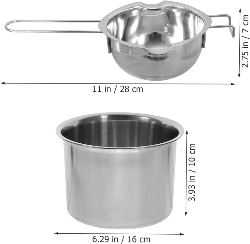 Yardwe 1 Satz Schmelztiegel Doppelkessel Edelstahl Schokoladen-Fondue-Topf Kerzenwärmertopf Schmelze