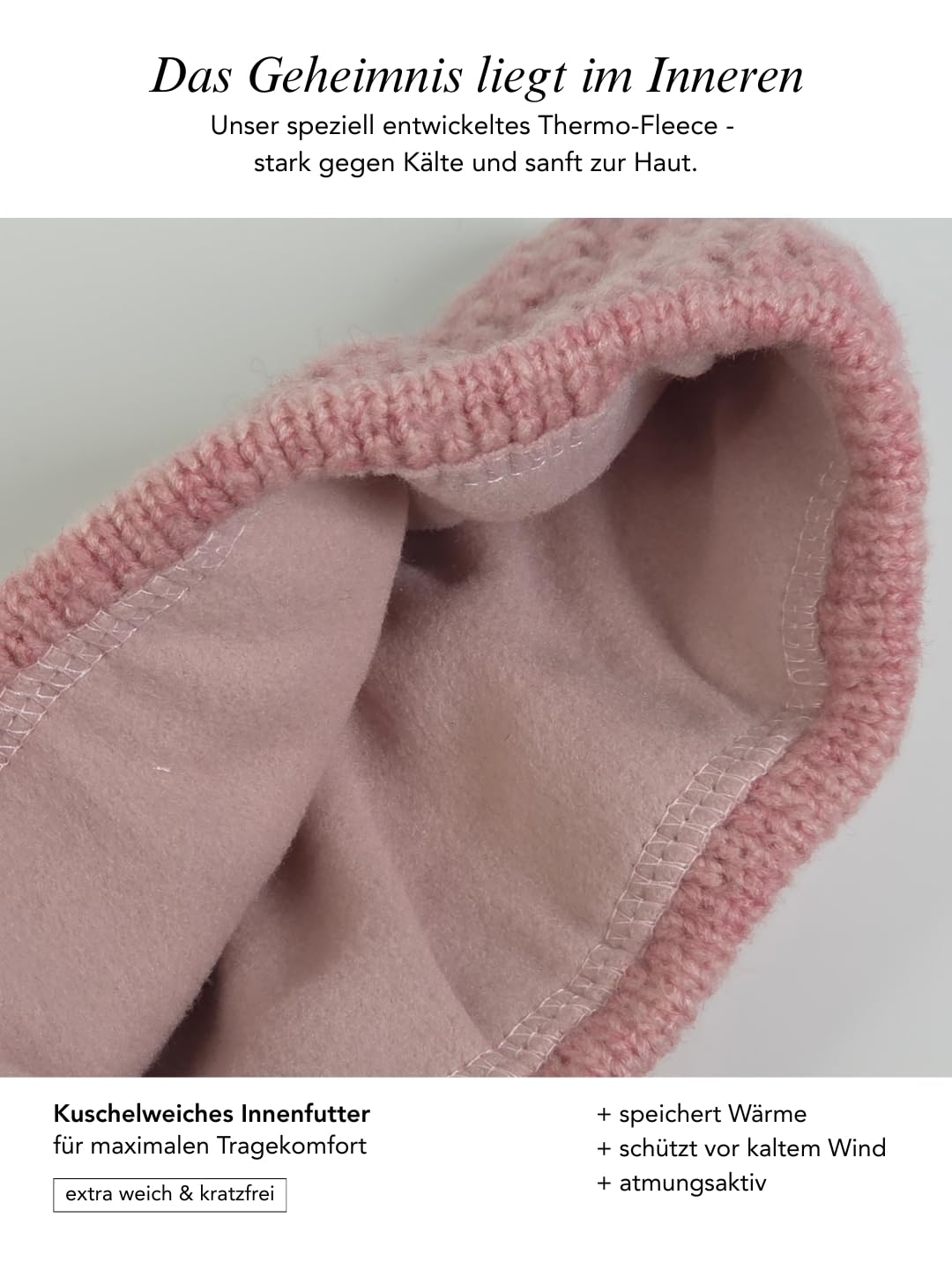 Baesics Stirnband Rosa für Damen & Herren – warme & elastische Unisex Ohrenwärmer mit Fleecefutter -