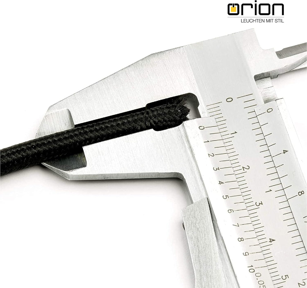 ORION LIGHTSTYLE Textilkabel für Lampen, 50 m Schwarz, 3-adrig, (3x 0,75 mm²) - Kunststoff Stromkabe