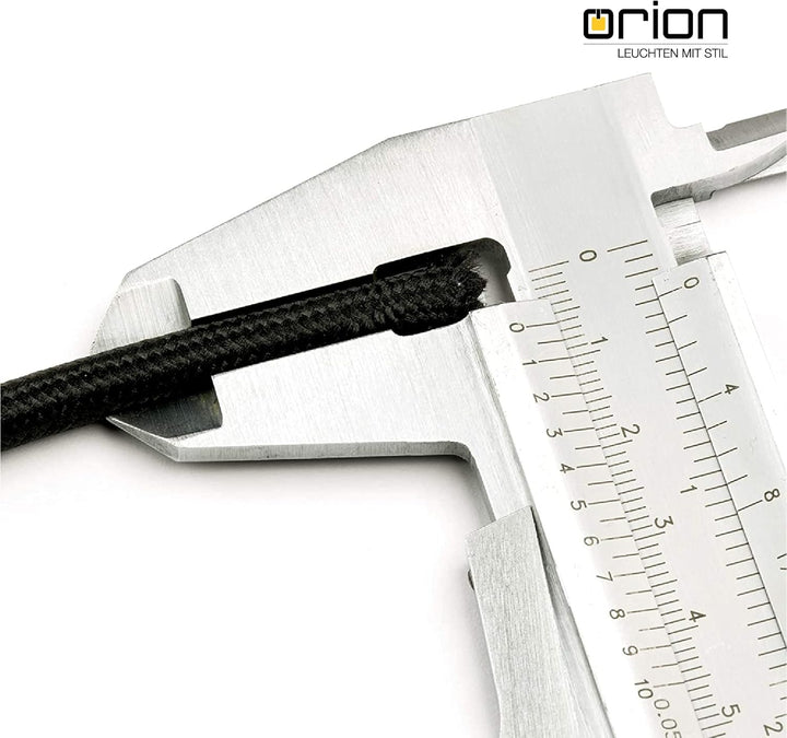 ORION LIGHTSTYLE Textilkabel für Lampen, 50 m Schwarz, 3-adrig, (3x 0,75 mm²) - Kunststoff Stromkabe