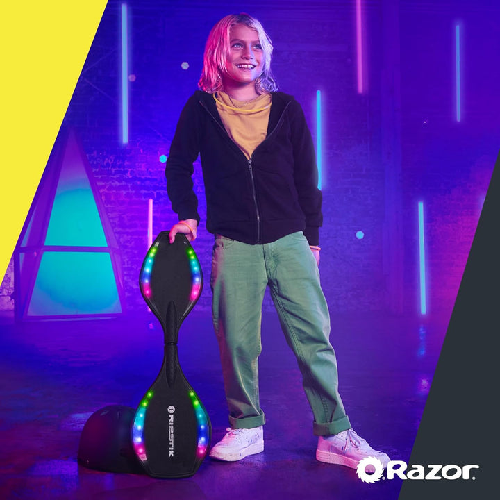 Razor Ripster Lightshow Waveboard - Rollbrett für Kinder ab 8 Jahren mit 360° Lenkung, bewegungsakti
