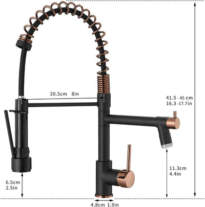 AIMADI LED Wasserhahn Küche Küchenarmatur 360° Schwenkbar mit Spiralfeder Herunterziehen Brause Arma
