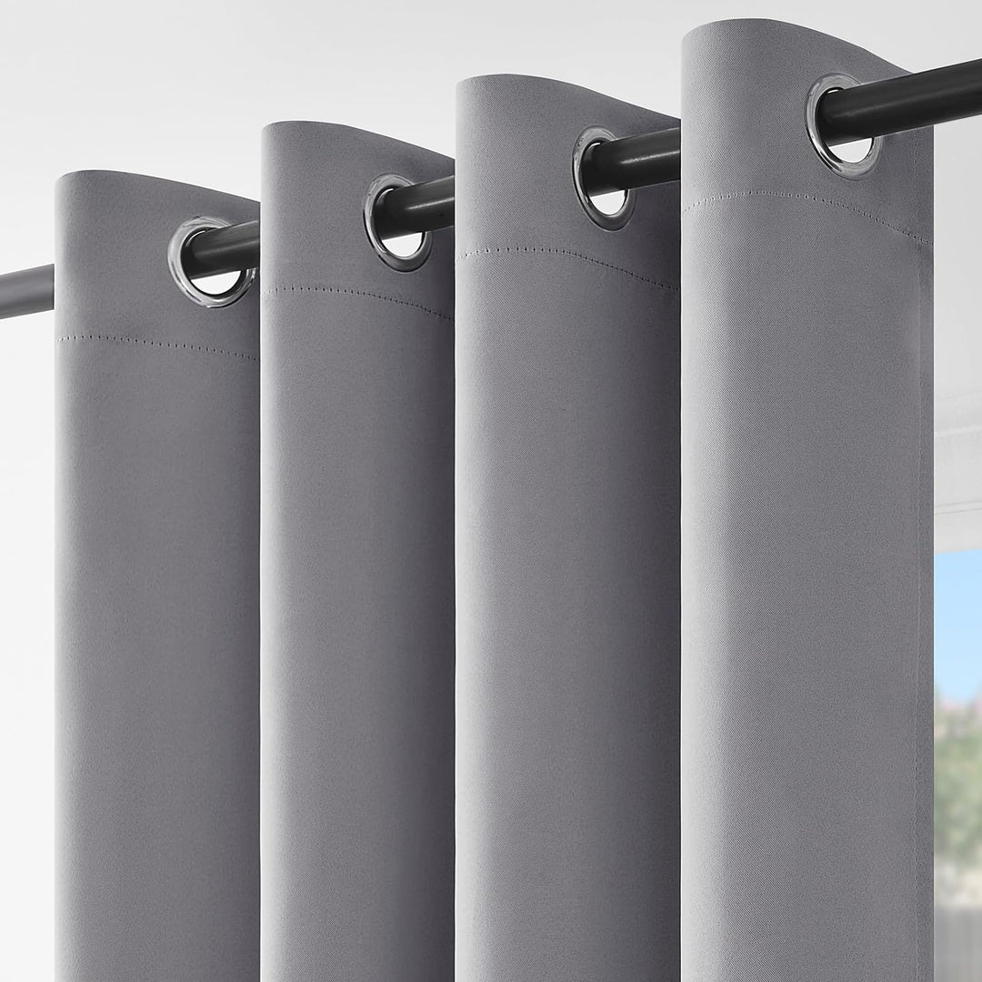 Topfinel Outdoor Vorhang Blickdicht Gardinen Mit Ösen Grau Verdunkelungsvorhang Fenster B 300 X H 24