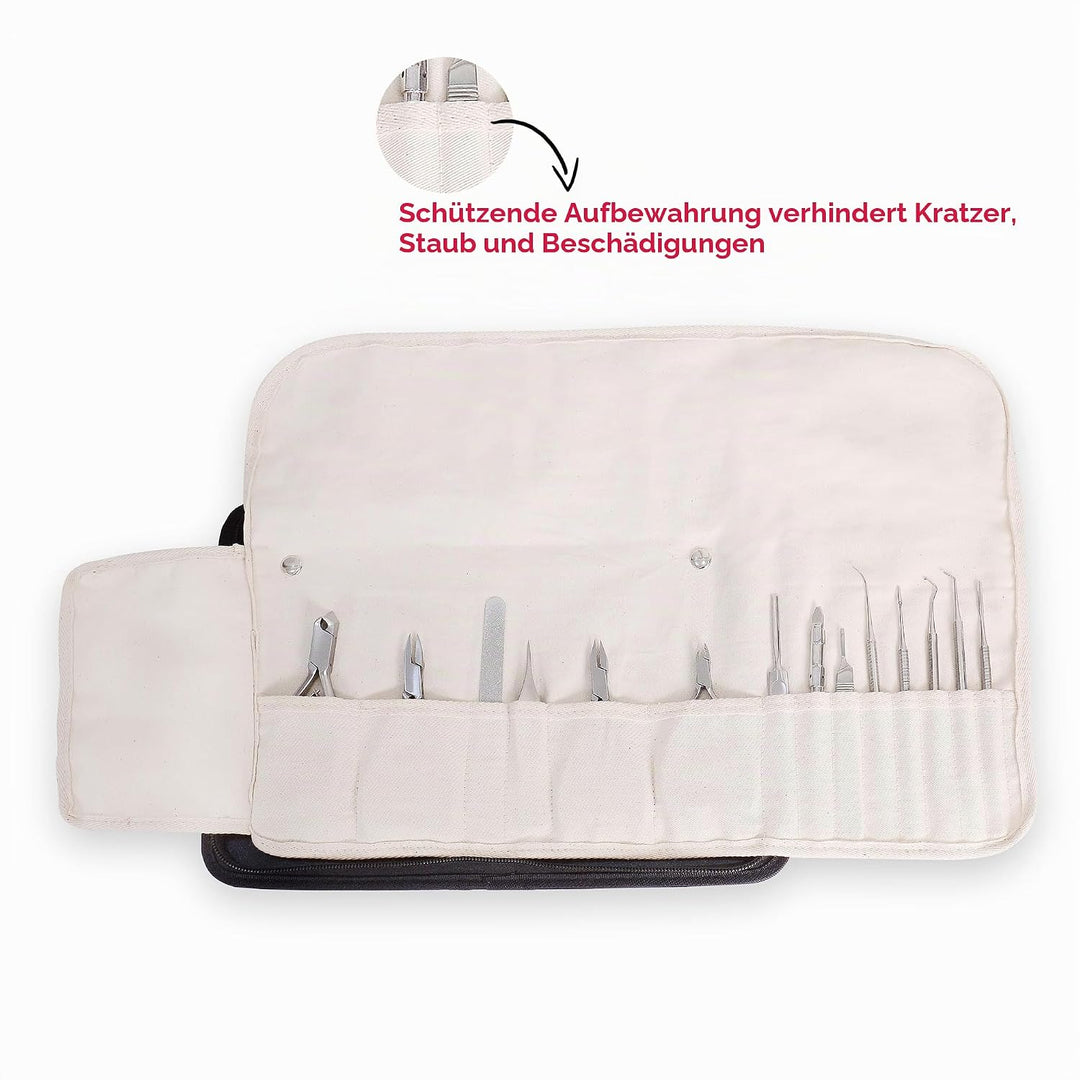 Fusspflege Etui - Podologie Aufbewahrungs Tasche Leer-Maniküre&amp;Pediküre Kosmetik Instrumente Tasche