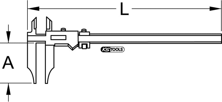 KS Tools 300.0559 Werkstatt-Messschieber ohne Spitzen digital, 0-300mm 0-300 mm, 0-300 mm
