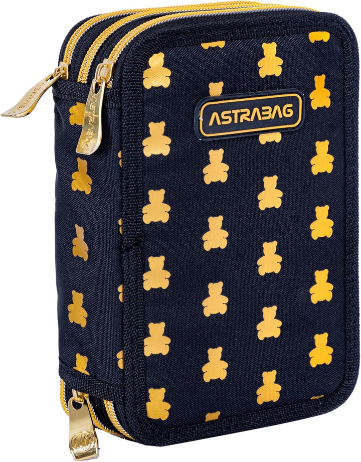 Goldkids - Federmäppchen 3 Fächer - Mäppchen für Mädchen und Jungen - Federmappe 3-Fach Federtasche