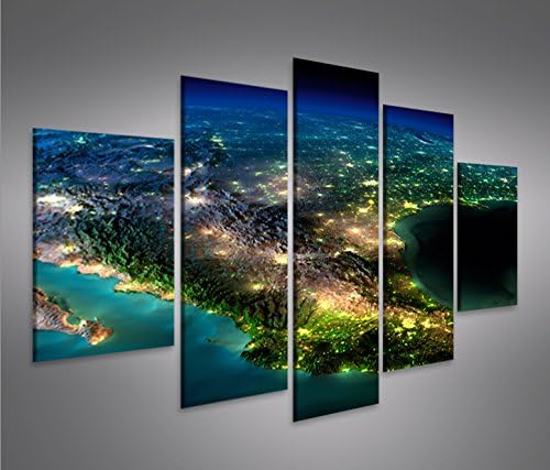 islandburner Bild Bilder auf Leinwand Amerika vom Weltall MF XXL Poster Leinwandbild Wandbild Dekoar