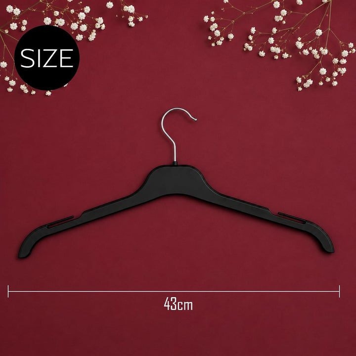 Hangerworld 100 Platzsparende Schwarze Kleiderbügel 43cm Robuster Kunststoff, 100