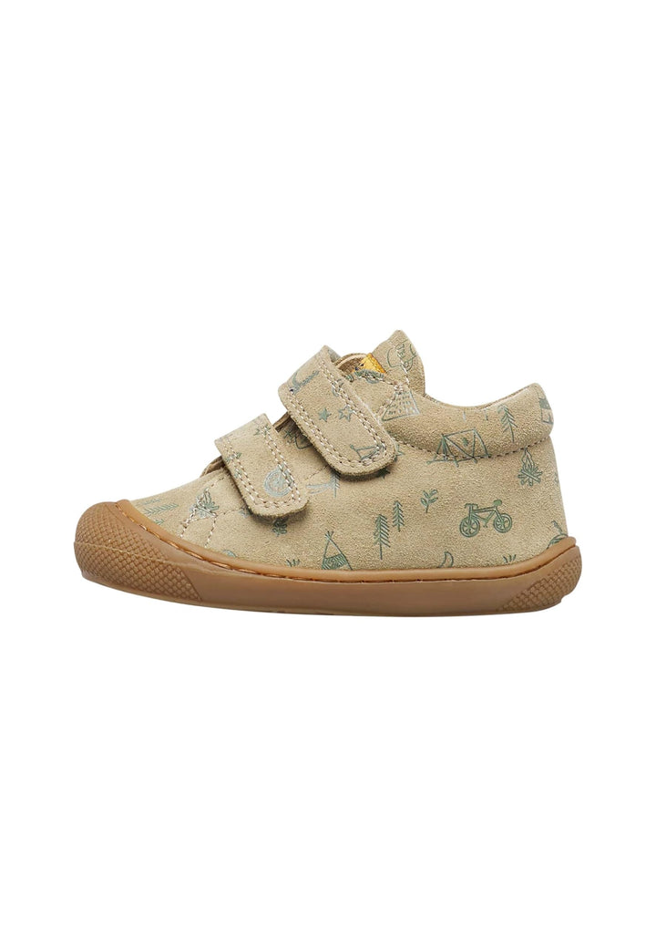 Naturino Lauflernschuhe aus Nappaleder 17 EU Beige Grau Grun, 17 EU Beige Grau Grun