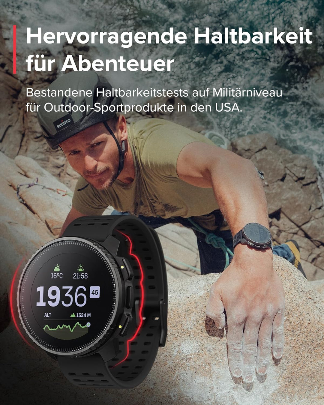 SUUNTO Vertical Abenteuer Uhr - GPS Smartwatch, Akkulaufzeit bis zu 65 Tagen, Militärgeprüftes Gehäu