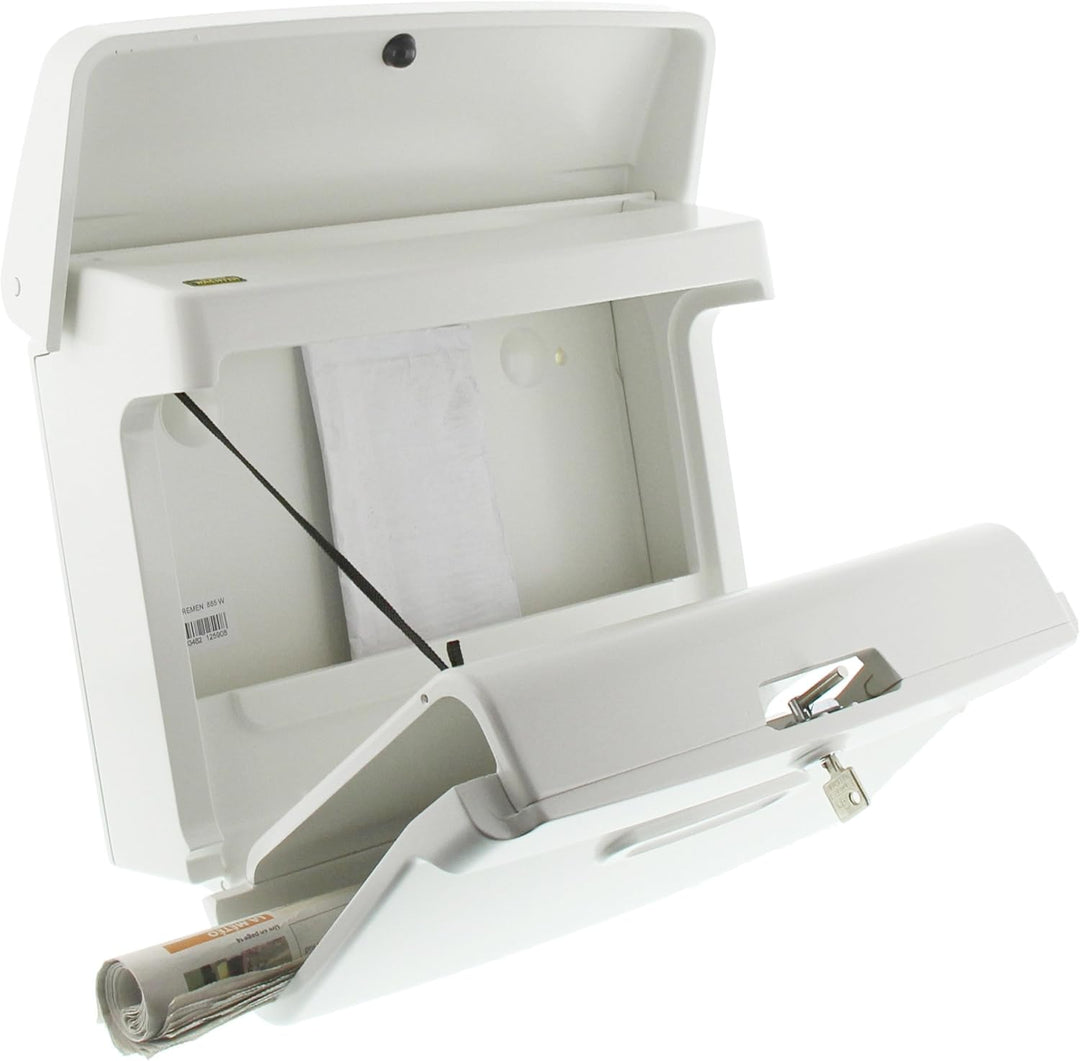 Burg-WÄCHTER Briefkasten mit Zeitungsfach ohne Namensschild, Kunststoff, Einwurf-Format DIN C4, 2 Sc