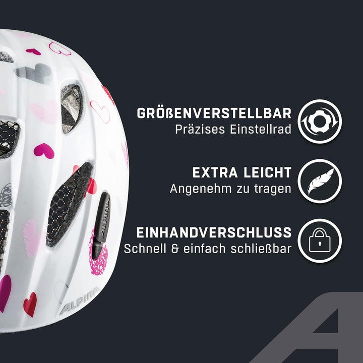 ALPINA XIMO - Leichter, Sicherer & Bruchfester Fahrradhelm Mit Optionalen LED-Licht Für Kinder white