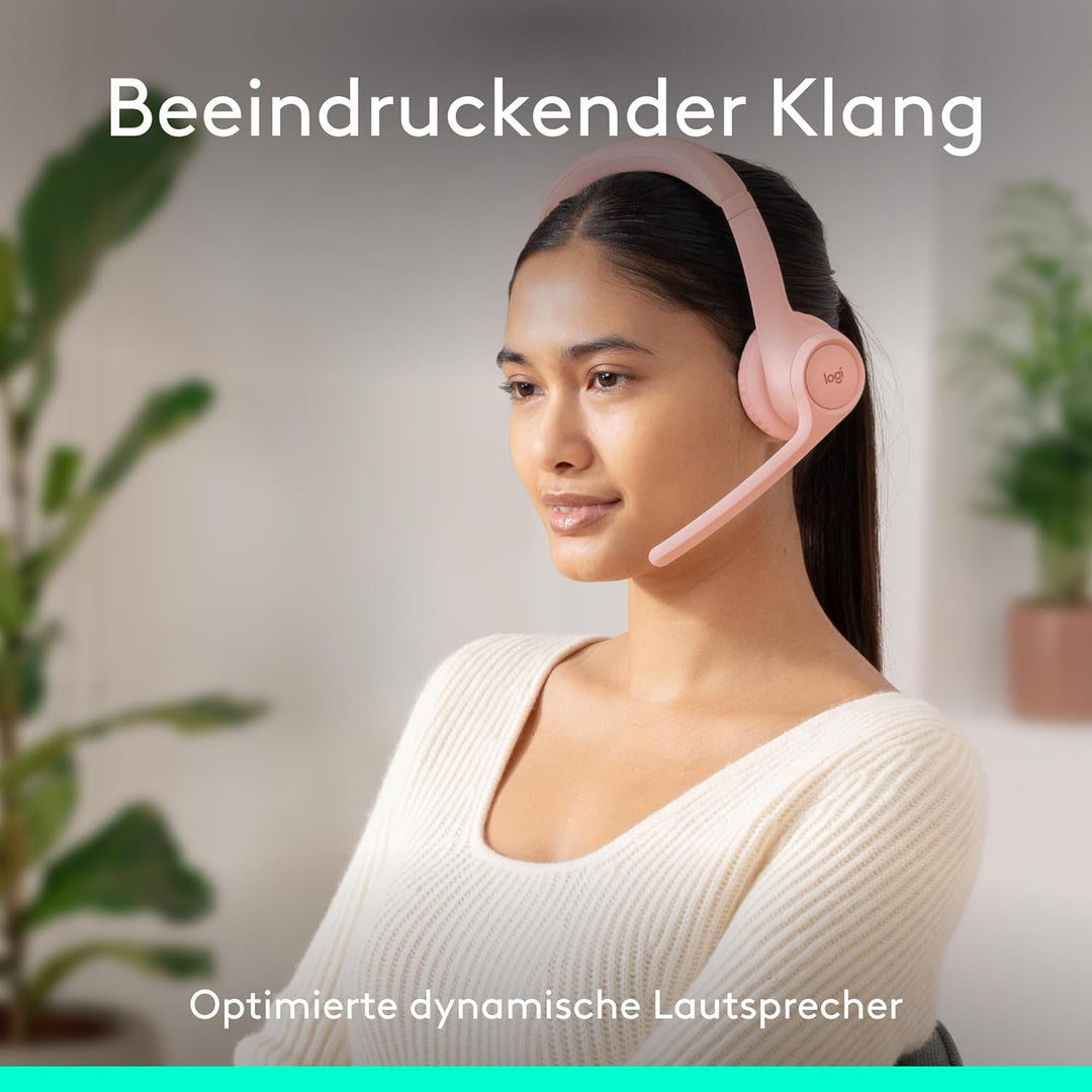 Logitech Zone 300 Wireless Bluetooth Headset mit Mikrofon inkl. Geräuschunterdrückung, kompatibel mi