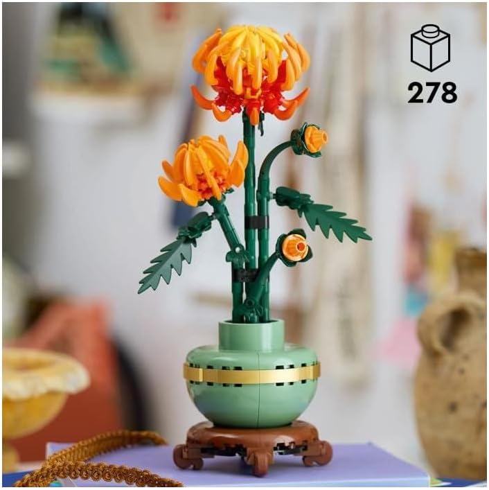 LEGO Icons Chrysantheme, kreatives Bauset für Erwachsene, Pflegeleichte Spielzeug-Pflanze zum Versch