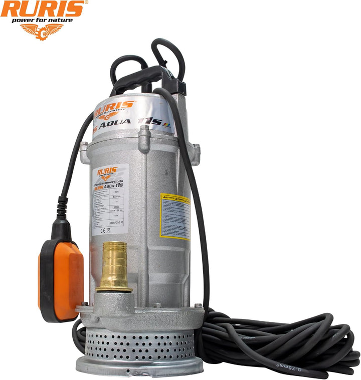 RURIS POWER FOR NATURE Tauchpumpe Aqua 11S, 550 W, Durchflussmenge 3,6 m³/h, Förderhöhe 25 m, Schwim