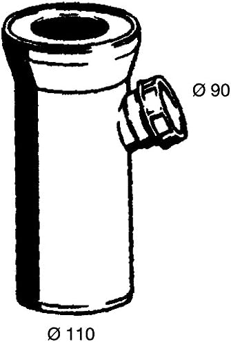 Sanitop-Wingenroth WC-Anschluss-Stutzen mit zusätzlichem, 1 Stück, weiss, 21729 3 50 Mm, 50 Mm