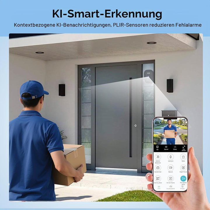 Fensterkamera 2,4 GHz &amp; 5 GHz Dual-Band 3MP 2K WLAN Überwachungskamera Innen mit KI-Farbnachtsicht,