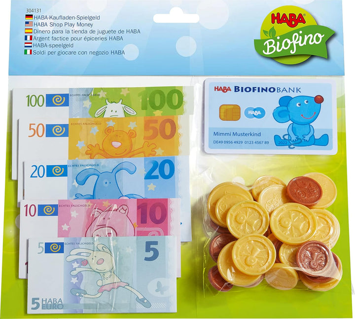 HABA 304131 - HABA-Kaufladen-Spielgeld, Kaufladenzubehör mit Geldscheinen aus robustem Papier, Spiel