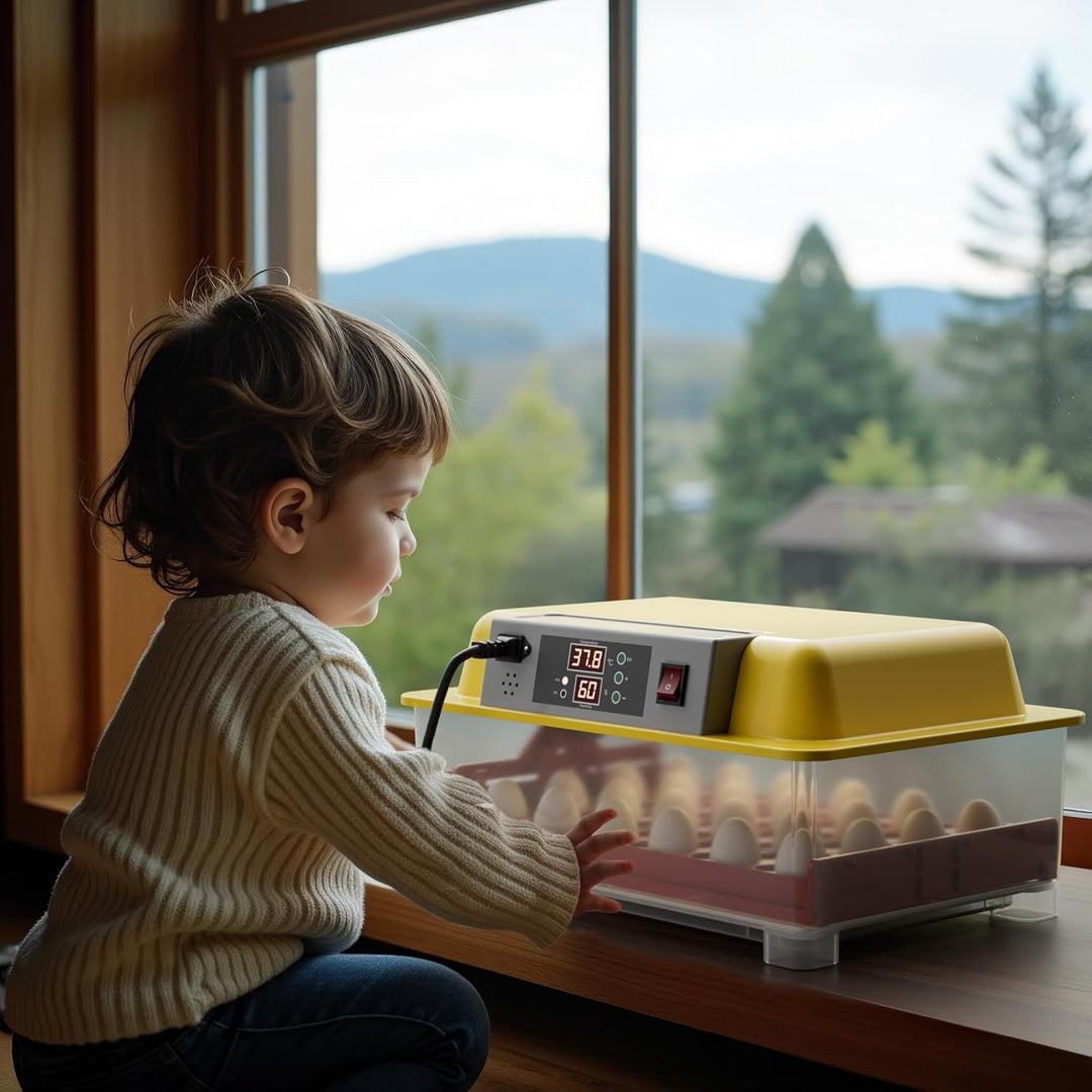 Vollautomatische Brutmaschine 24 Eier Brutapparat Flächenbrüter Brüter Inkubator