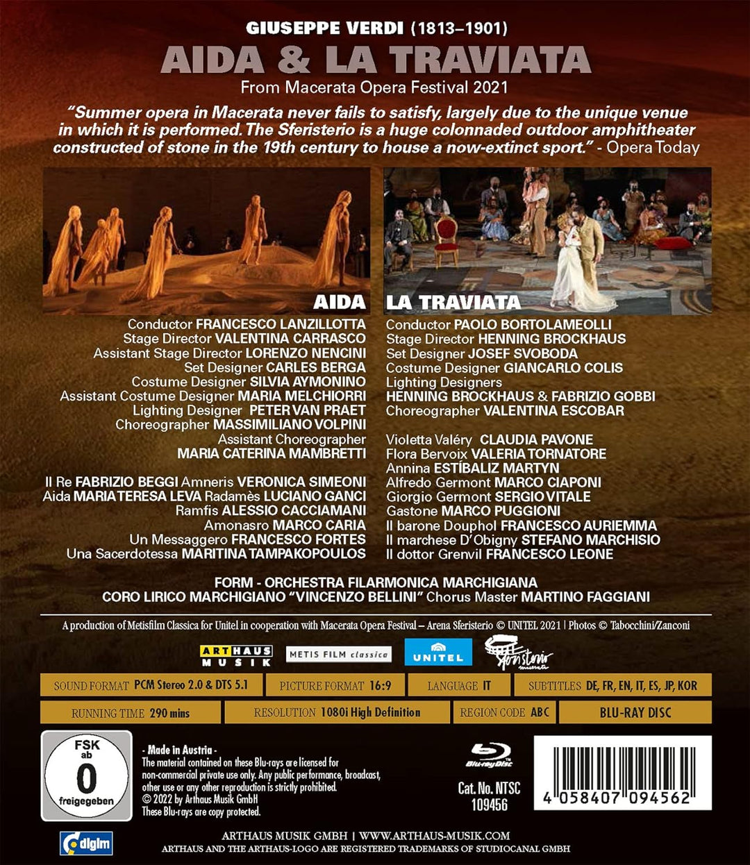 Giuseppe Verdi at Macerata Opera Festival, Blu-ray