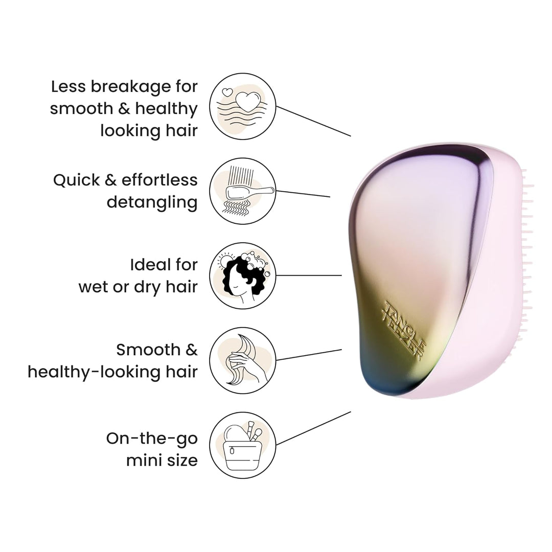 Tangle Teezer Haarbürste Compact Styler Pearlescent Matte - Kompakte Bürste für unterwegs - Entwirre