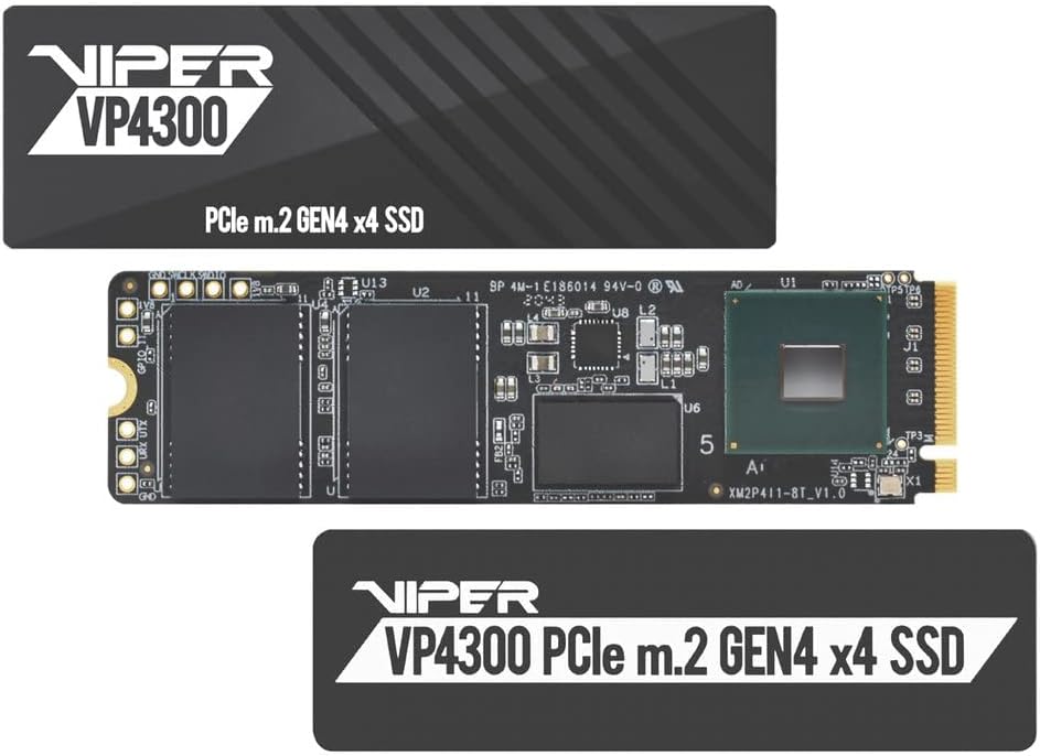 Patriot Viper VP4300, 1TB PCIe Gen4 x4 NVMe M.2 SSD, bis zu 7400MB/s sequenzielle Lese- und 5500MB/s