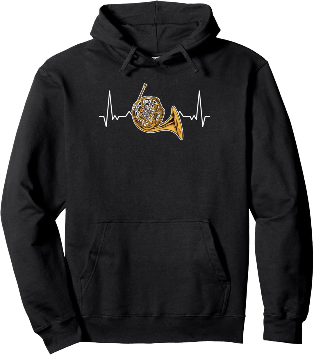 Horn Herzschlag Hornist Waldhorn Pullover Hoodie