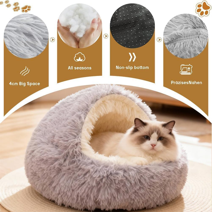 JJZENKD Katzenbett Flauschig Katzendecke, 50cm Kätzchenbett für Kleine Katzenhöhle, Gemütlich Katzen