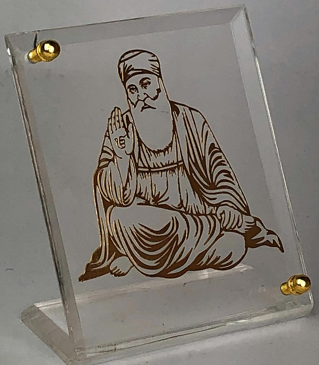 Shree Kreations Guru Nanak Dev Ji Bilderrahmen für Armaturenbrett und Tischplatte | Sikh Autozubehör