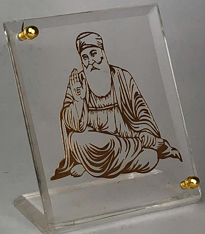 Shree Kreations Guru Nanak Dev Ji Bilderrahmen für Armaturenbrett und Tischplatte | Sikh Autozubehör