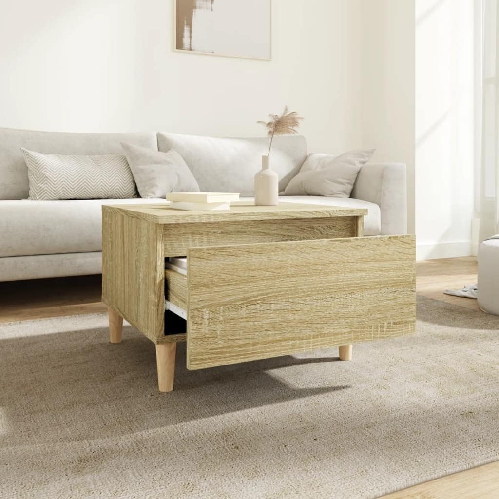 FIRBNUS Beistelltisch Sonoma-Eiche 50x46x35 cm Beistelltisch mit Schublade Beistelltisch Wohnzimmer
