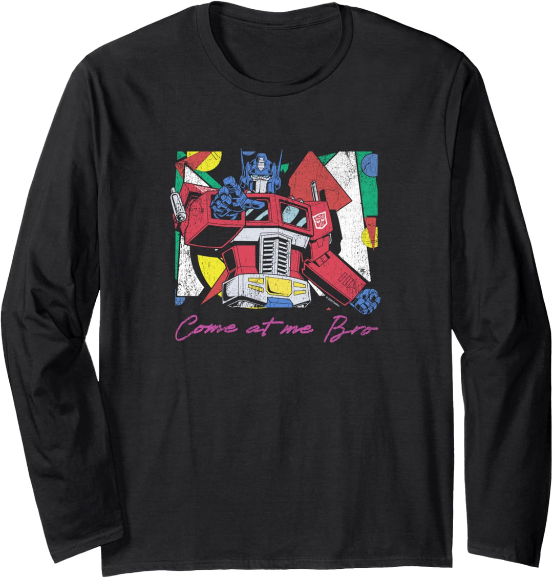 Transformers Optimus Prime Retro Fine Art Cubist Portrait Langarmshirt