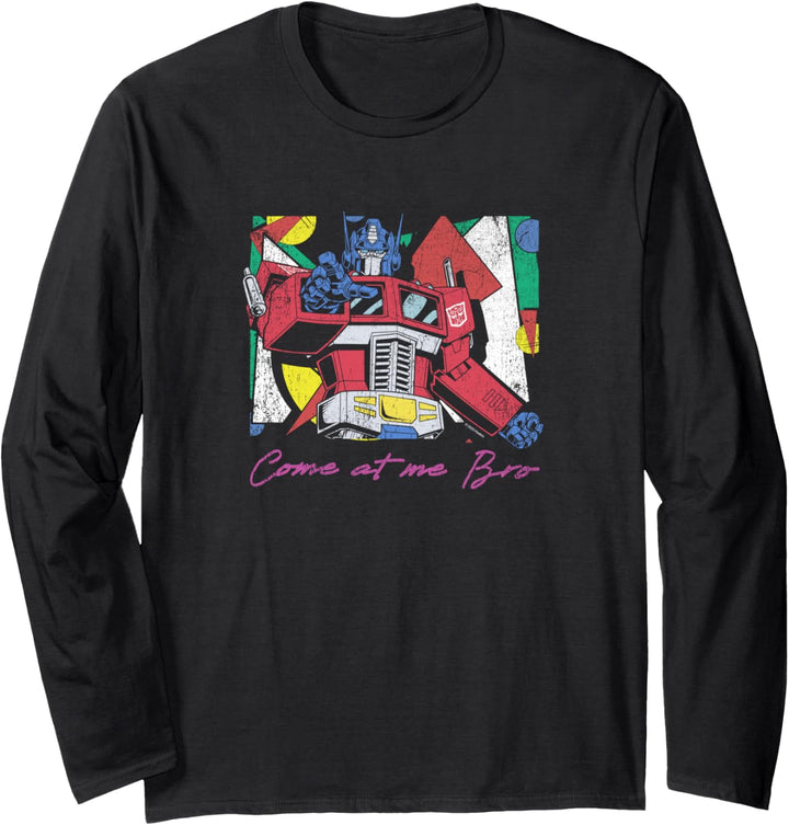Transformers Optimus Prime Retro Fine Art Cubist Portrait Langarmshirt