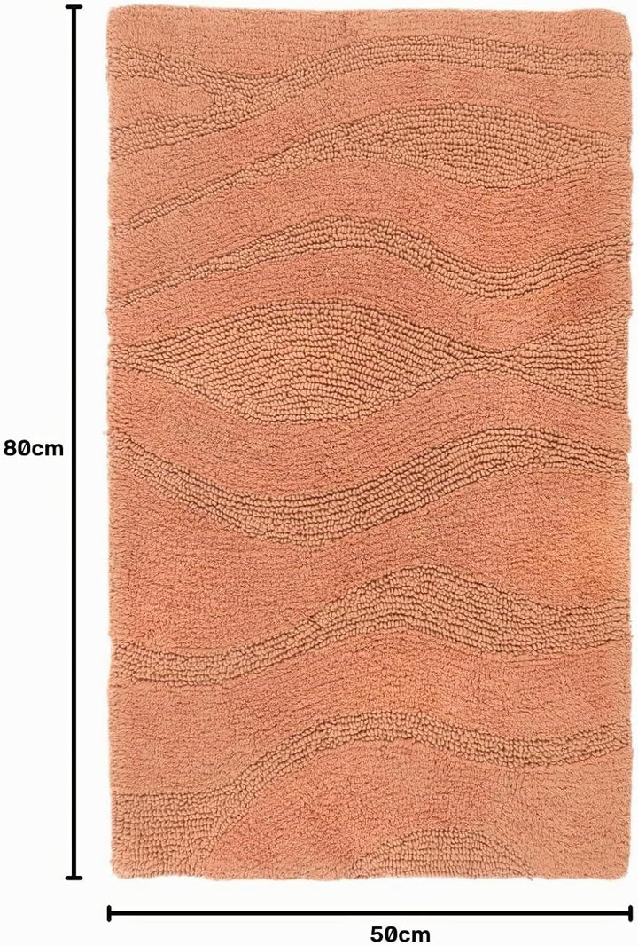 RugVista Badematte Breeze, 80 x 50 cm, Rechteckig, Mittelflor, Anti-Rutsch, Moderner Badteppich, Mas