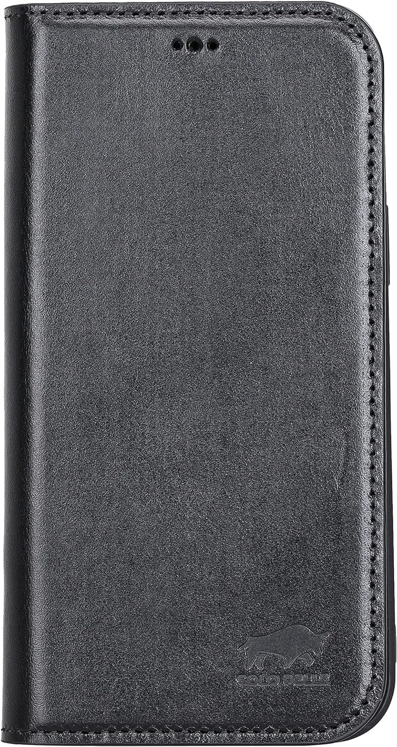 Solo Pelle aufklappbare Lederhülle kompatibel für iPhone 13 in 6.1 Zoll inkl. 1 Kartenfach für das o